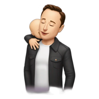 elon musk kissing jeff bezos sticker