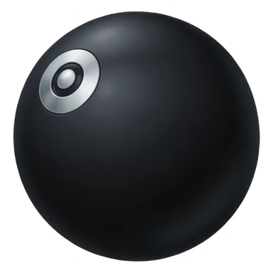 Black Ball with MB written on in the middle of it. Nothing else no holes or anything. sticker