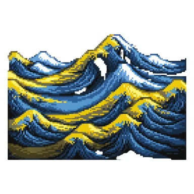 Wave with blue and yellow colors of Ukrainian flag sticker
