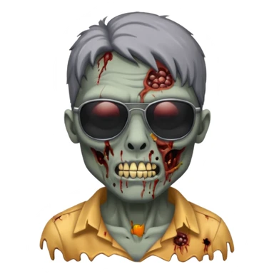 zombie wtih black sunglasses  sticker