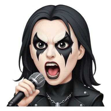 Black metal musician, screaming with mirophone sticker