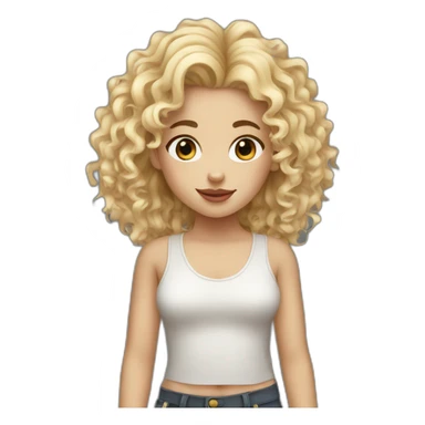 Blondie curly girl with cow sticker