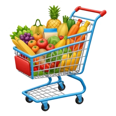 shopping cart full groceries sticker