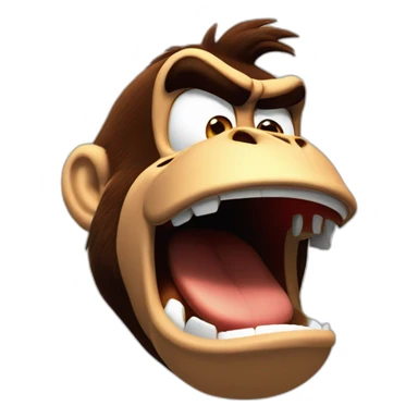 Donkey Kong screaming in pain sticker