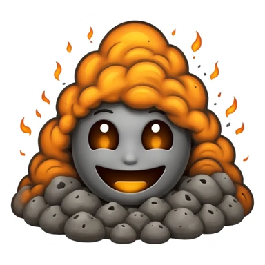 a pile of ash and dust smiling sticker