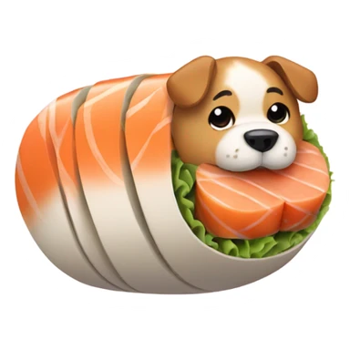 Dog in a sushi roll sticker
