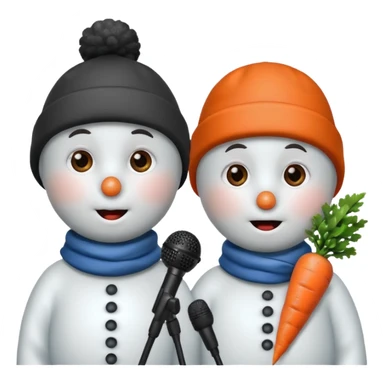 snowmen holding microphone wich sweat cap sticker