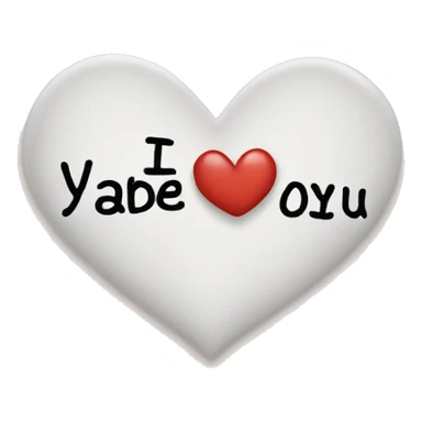 The words "I adore you" written in a heart sticker