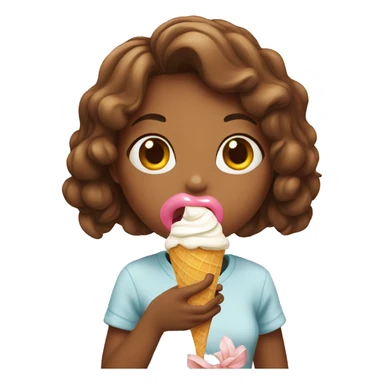 Girl licking icecream  sticker
