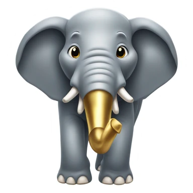 Smiling Elephant with gold teeth in mouth  sticker