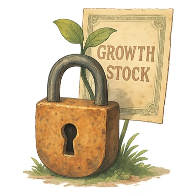 locked growth stock sticker