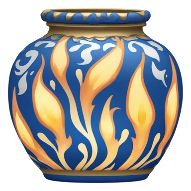 flame on jar egypt gold white blue  sticker