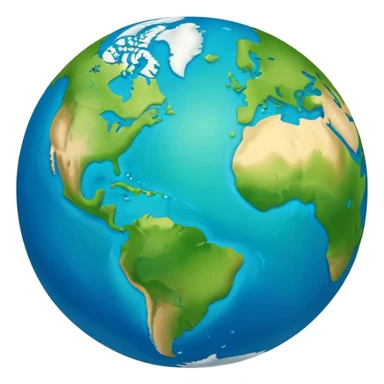 Minimalist Earth globe with blue oceans and green landmasses shaped exactly like the number 812, clean iOS emoji style, simple design sticker