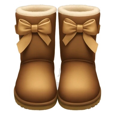 mini brown uggs with bow  sticker