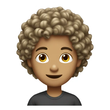 A boy curly hair white  sticker