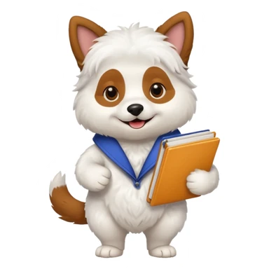 funny dog with full body with diary

 sticker