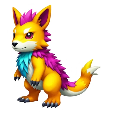 Colorful kawaii cool edgy Digimon-Fakemon-animal full body sticker