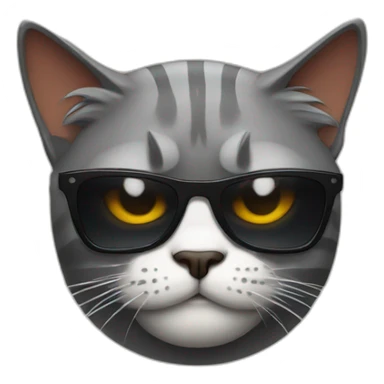 Angry cat wearing sunglasses sticker