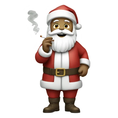 White Santa with a cigarette  sticker