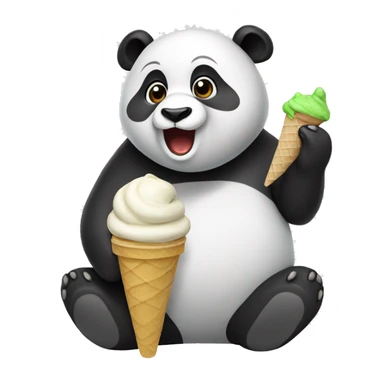 Panda eating ice cream sticker