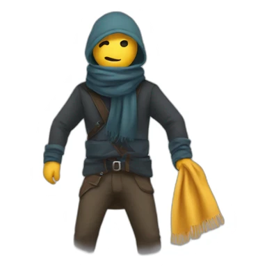 thief who steals a scarf sticker