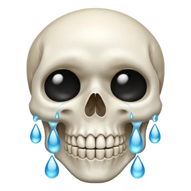 Skull crying loudly and alot sticker