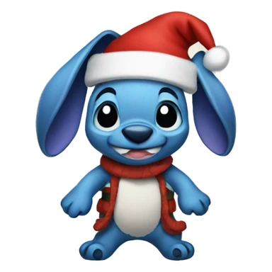 Stitch wearing Santa hat sticker