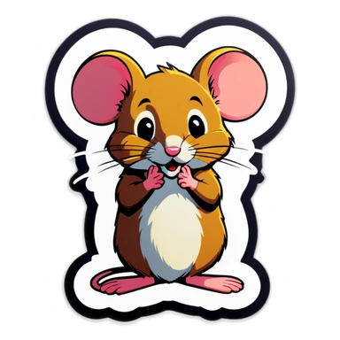 Mouse begging sticker