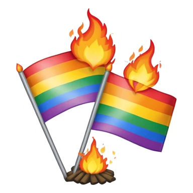LGBTQ flags burning sticker