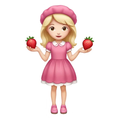 pretty and cute realistic modern day strawberry shortcake full body sticker