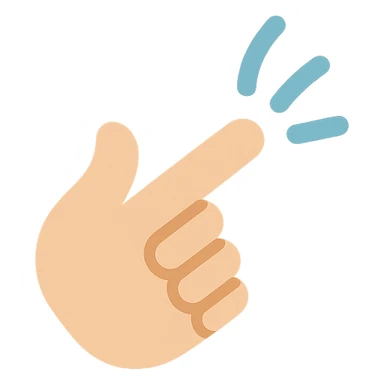 hand flicking, modern flat color icon style sticker
