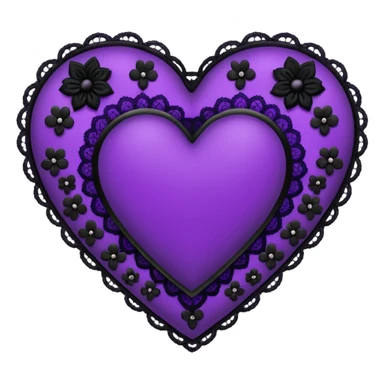 goth heart with purple velvet and black lace sticker