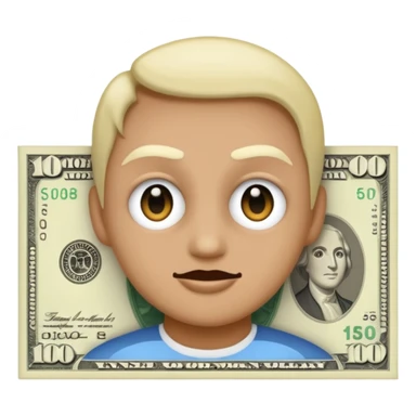 make an image of this emoji 🤑 on the face of a hundred-dollar bill sticker