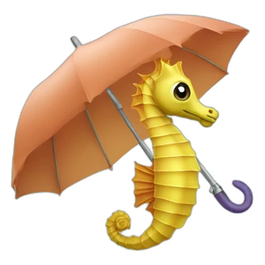 seahorse under an umbrella sticker