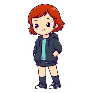 Cute redhead girl full body sticker