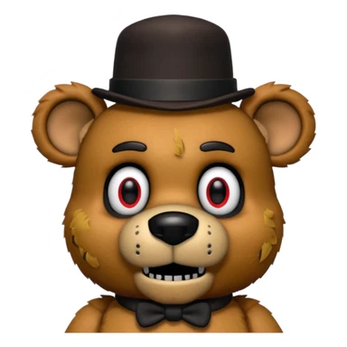 Freddy Fazbear with black and tiny hat from Five Nights At Freddy's Movie sticker