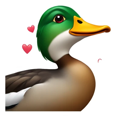 mallard duck with hearts as eyes sticker