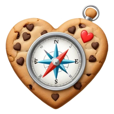 cookie heart with compass sticker