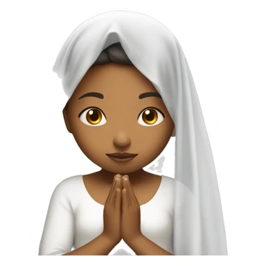 Caramel skin Girl praying for with white veil  sticker