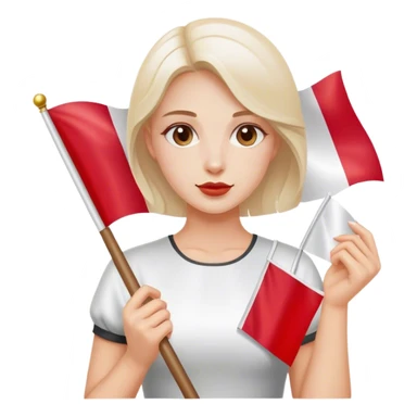 woman with polish flag sticker
