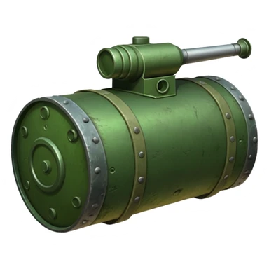 generate a realistic green elongated anti-tank mine  sticker