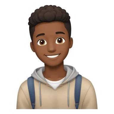 19-year-old Black male with a friendly smile, casual style sticker