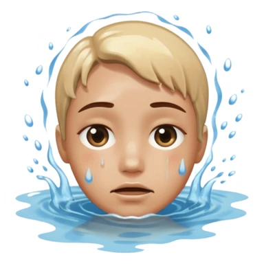 Tête qui se noit dans l’eau avec l’eau qui monte jusqu’à la moitié du visage  sticker