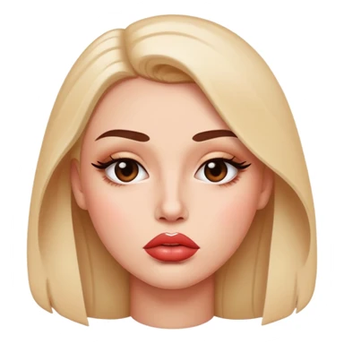 full glossy pouty baddie lips with lip liner sticker