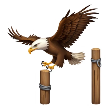 Eagle drag a post sticker