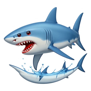 blue Shark attack efferct with blood sticker