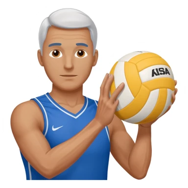 volleyball player, man, Charles Kiraly with volleyball ball sticker