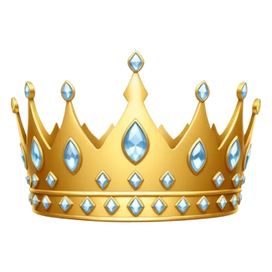iced golden tiara with diamonds sticker