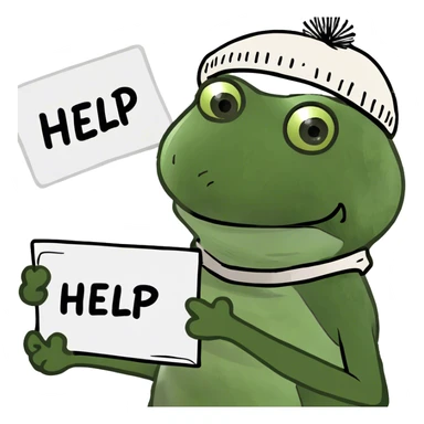 degen poor homeless frog sticker