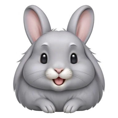 Cinematic Cute Yawning Grey Rabbit Portrait Emoji, Head tilted slightly with a dramatic, wide-open yawn, showcasing a smooth grey fur with a refined finish, floppy ears slightly drooping, round grey eyes barely open in drowsy contentment, Simplified yet irresistibly adorable features, highly detailed, glowing with a soft, cozy glow, high shine, relaxed yet expressive, stylized with a touch of whimsy, bright and endearing, soft glowing outline, capturing the essence of a sleepy yet affectionate bunny, so drowsy it feels like it could stretch out of the screen and curl up for a nap! sticker